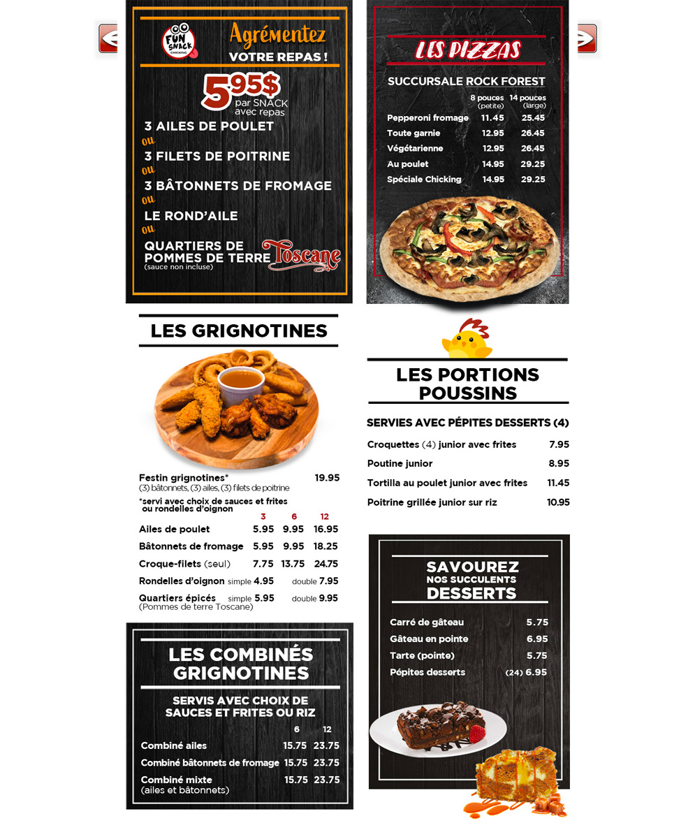 Chicking Menu
